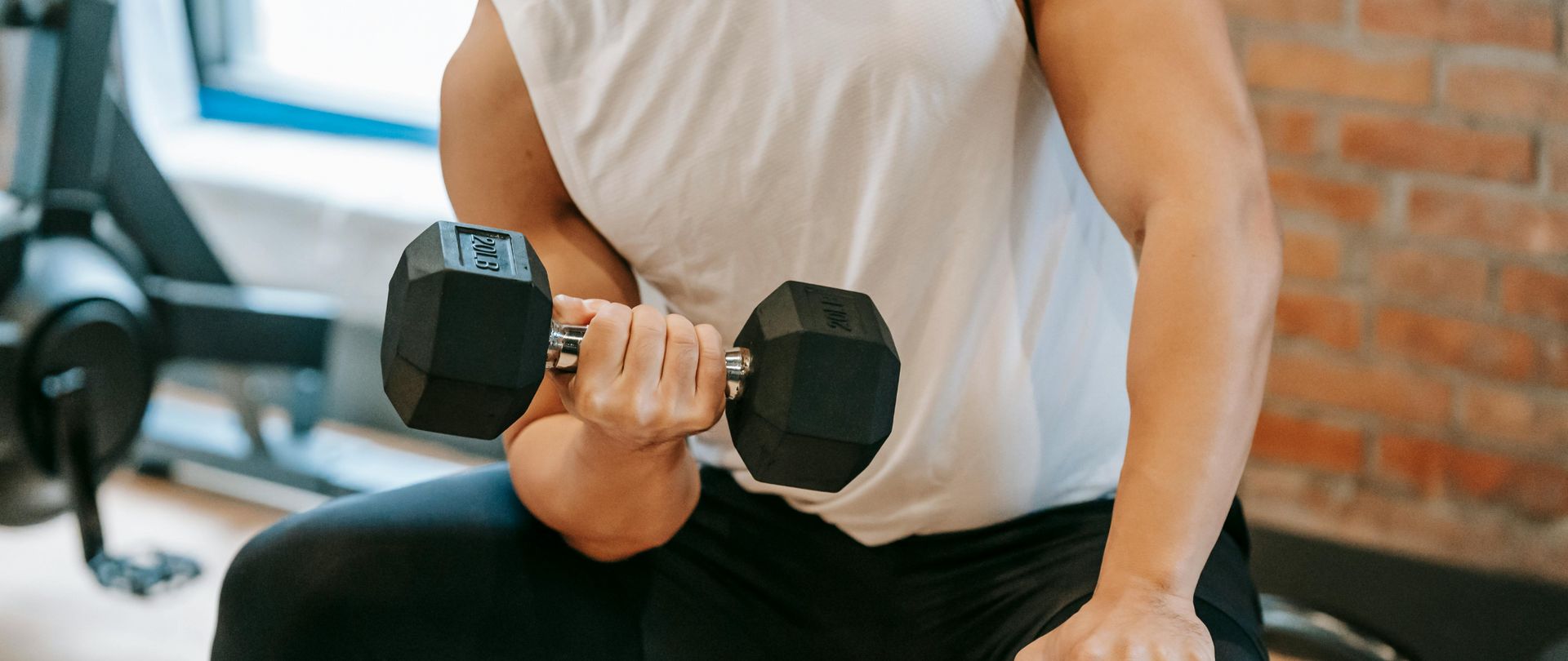 man with dumbbell crop