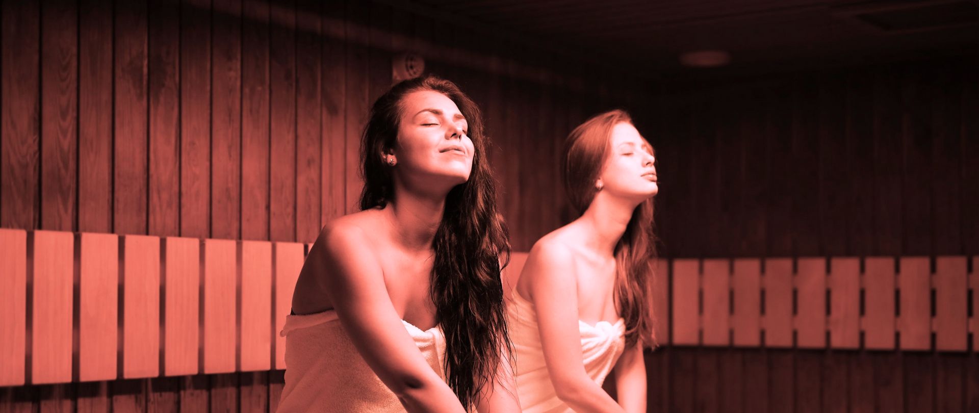 2 women in sauna